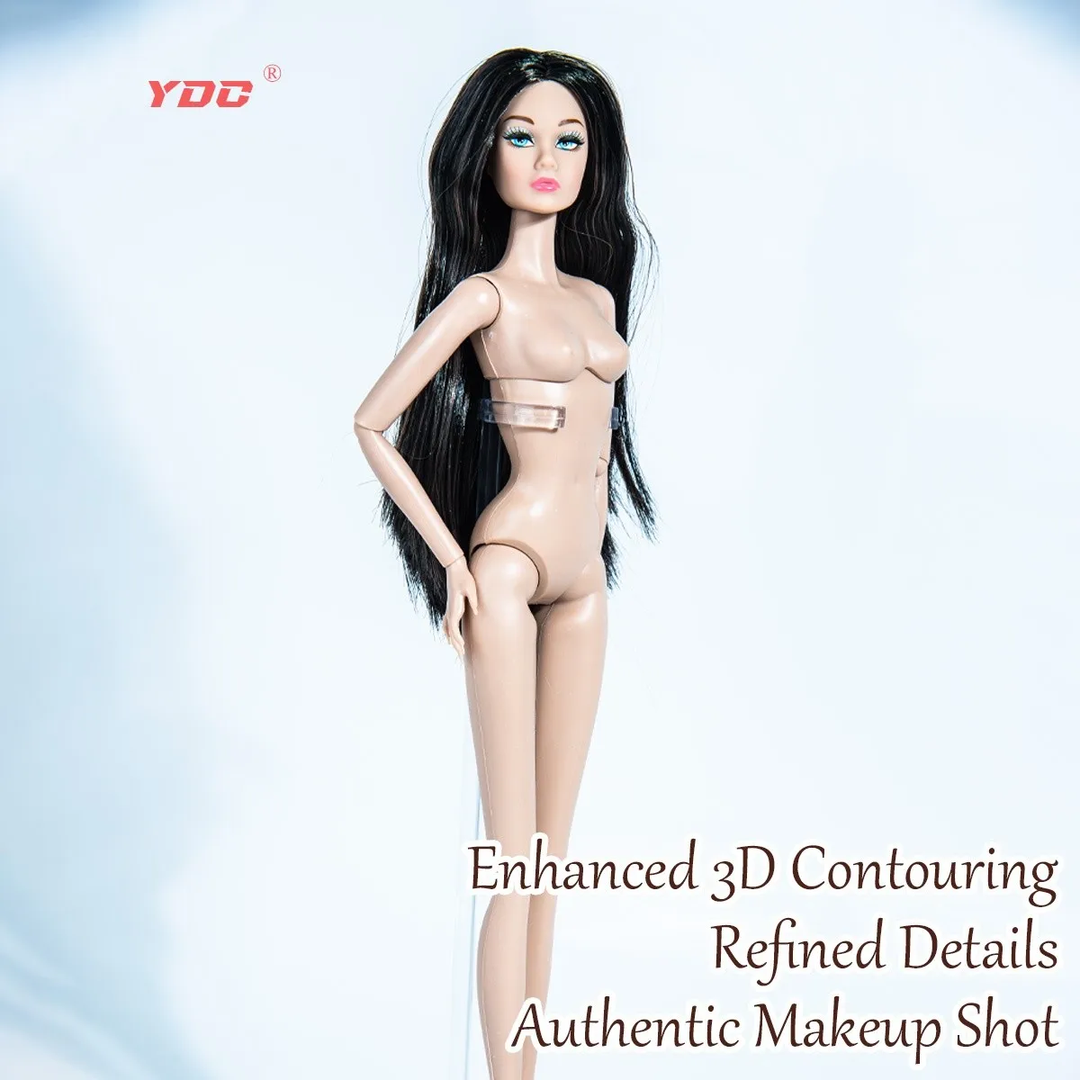 

12.6inch Realistic Collectible BJD Doll - Fashion Model Ball Jointed Doll with 12 Joints for DIY Crafting (No Clothing