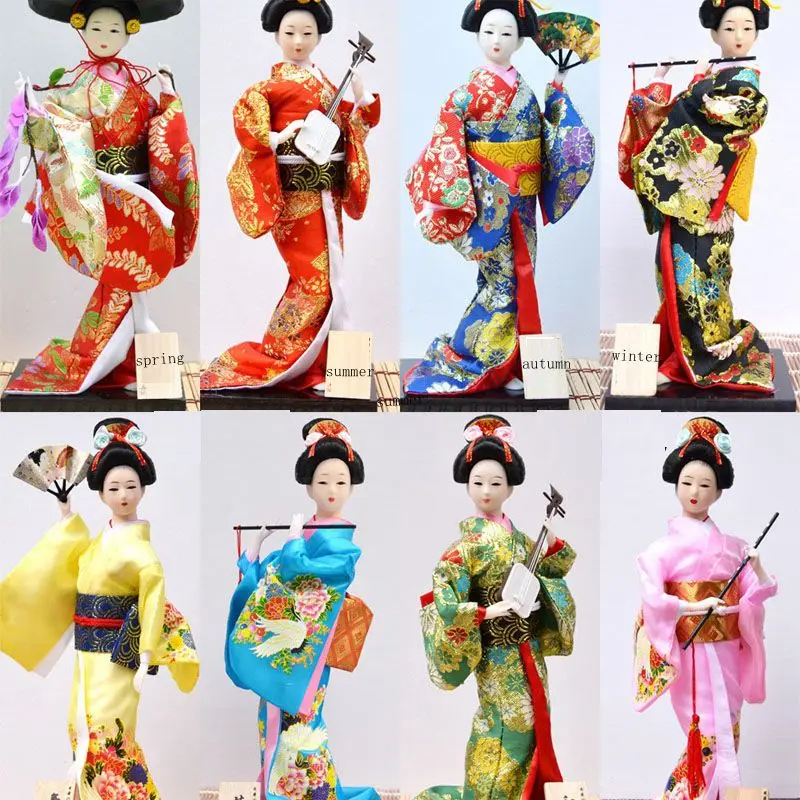 

Japanese folk geisha doll kimono doll handmade silk people folk crafts hotel decoration ornament wholesale