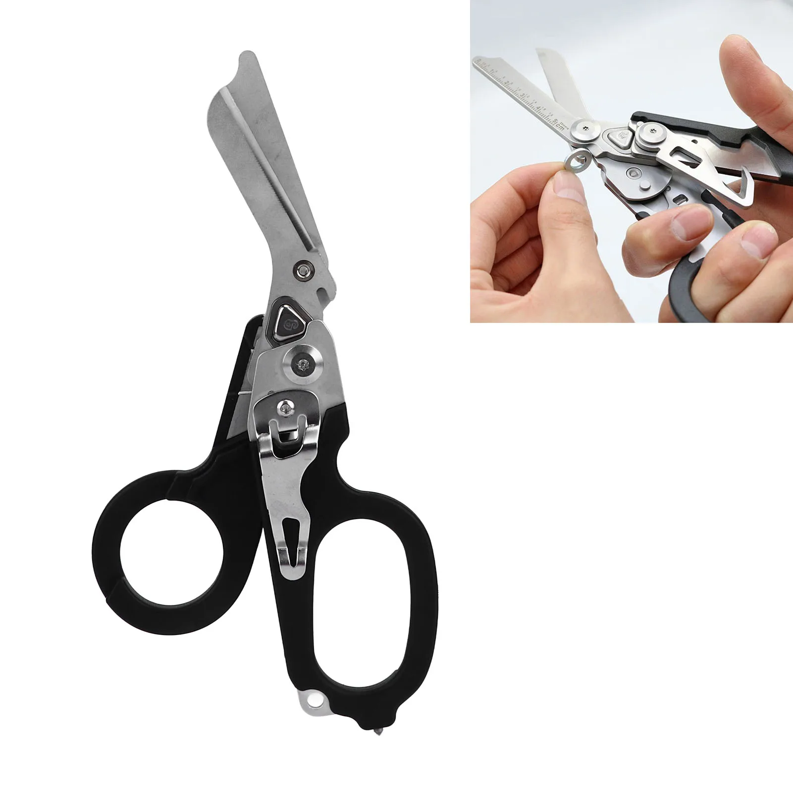 Scissors Emergency Response Shears Foldable Multifunctional Scissors Portable Stainless Steel Scissors for Camping Travel