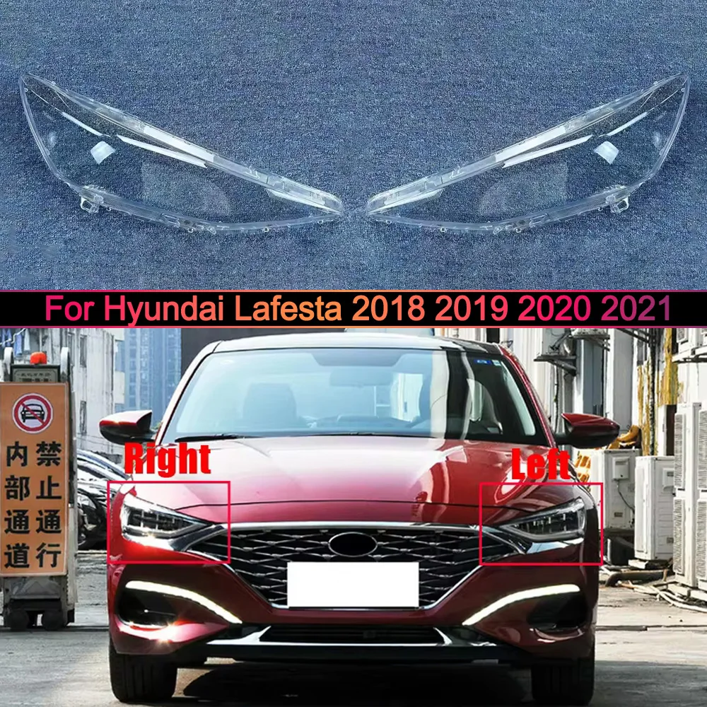 

For Hyundai Lafesta 2018 2019 2020 2021 Headlight Cover Transparent Lampshade Lens Lamp Shell Plexiglass Auto Replacement Parts