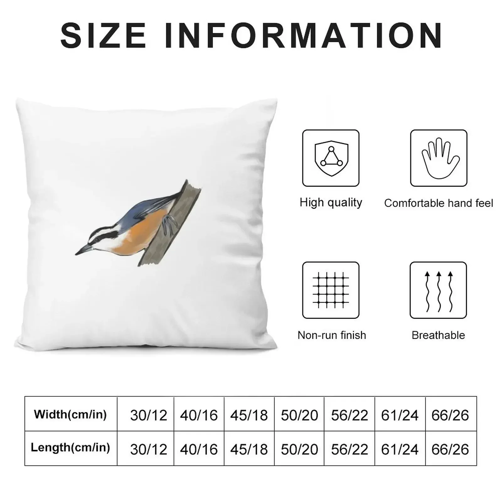 Red-Breasted Nuthatch Throw Pillow Sofa Decorative Covers Decorative Cushions For Luxury Sofa Anime Luxury Sofa Cushions pillow