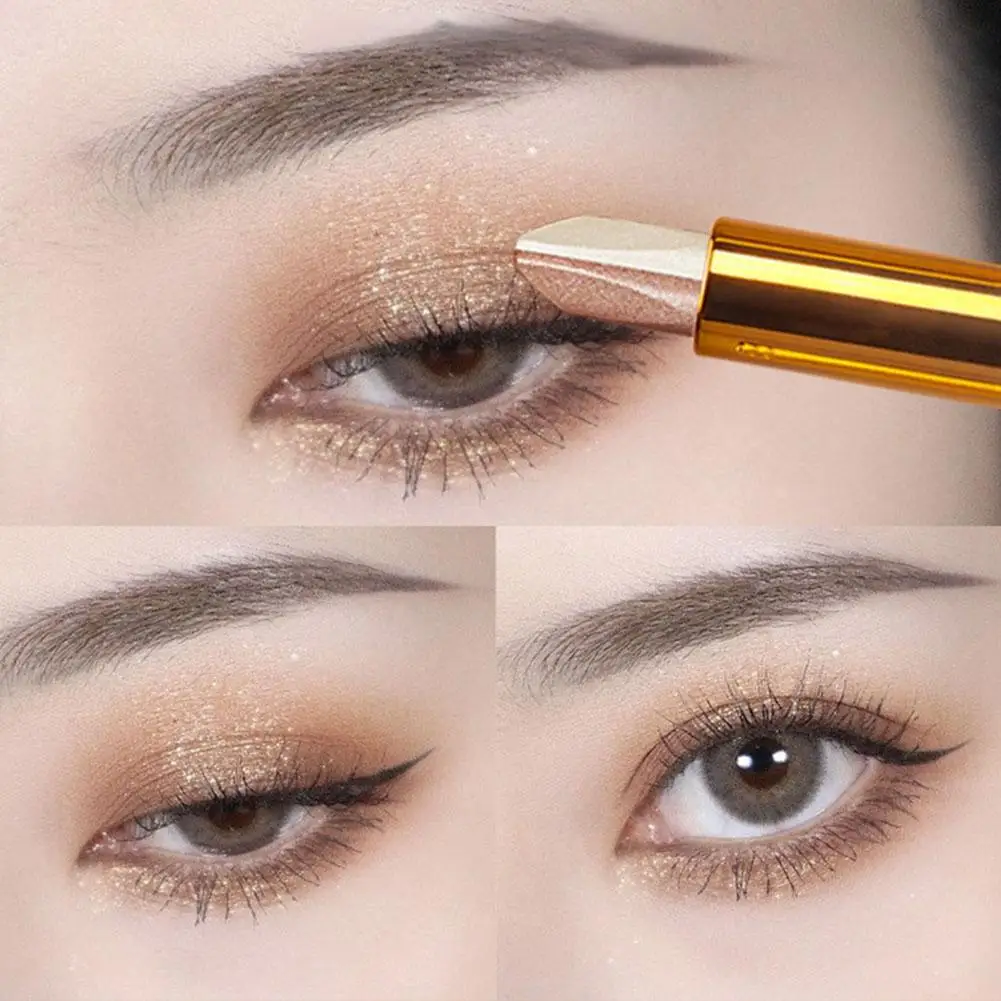 Bâton de Fard à Paupières Double Document 256, Maquillage Étanche, Bicolore, Scintillant, Cosmétiques, Portable, miles Paresseuse