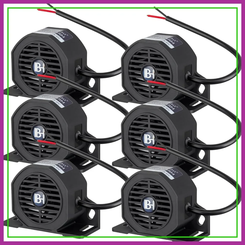 

Backup Alarm Reverse Beeper 12V-48V 110dB Waterproof Warning Alarm for Heavy-Duty Trucks Vans Freight Lorries (6PCS)
