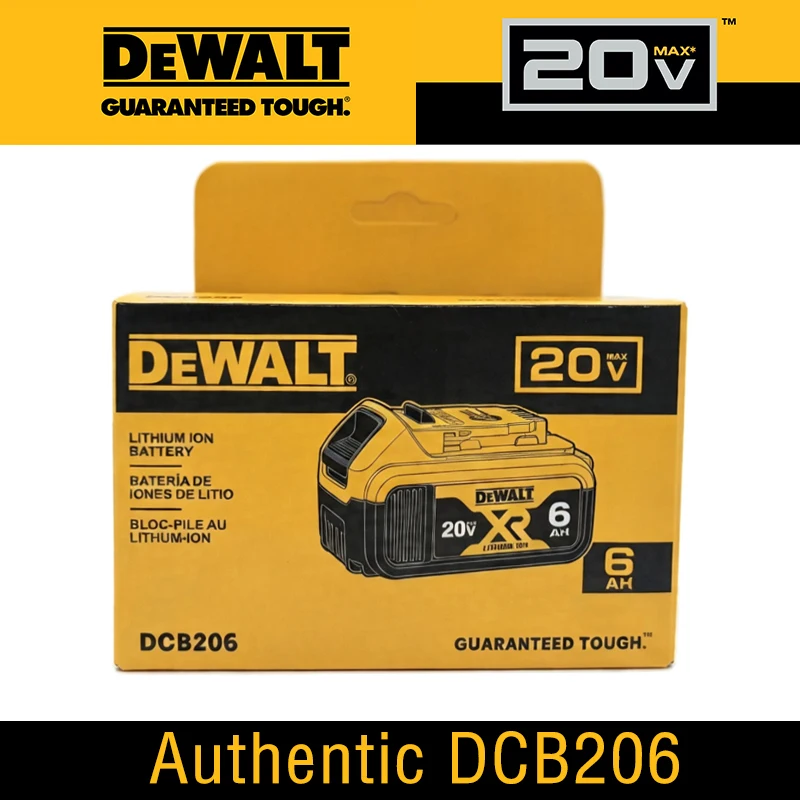 100% Genuine Dewalt 20V Battery, 20V MAX 6Ah Battery DCB206 DCB205 DCB184 for Dewalt Power Tool Replacement Battery