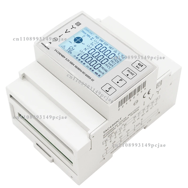 For Rail 3 Phase Energy Monitor Consumption Power Meter kwh Ammeter With 3PCS RS485 Modbus 50/100/15/200CT 230VAC