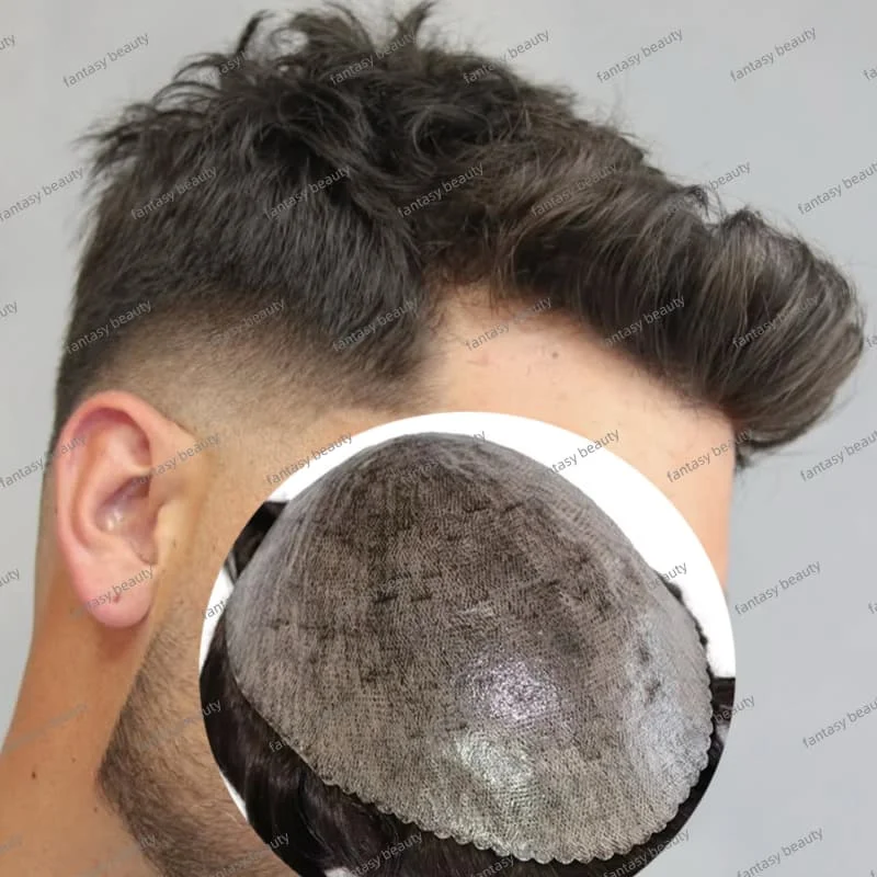 

Undetectable #1#1b#1b10#1b30 black gray 100% original human hair toupee 0.08-0.12mm pu skin base human air 100%Indian Human Hair