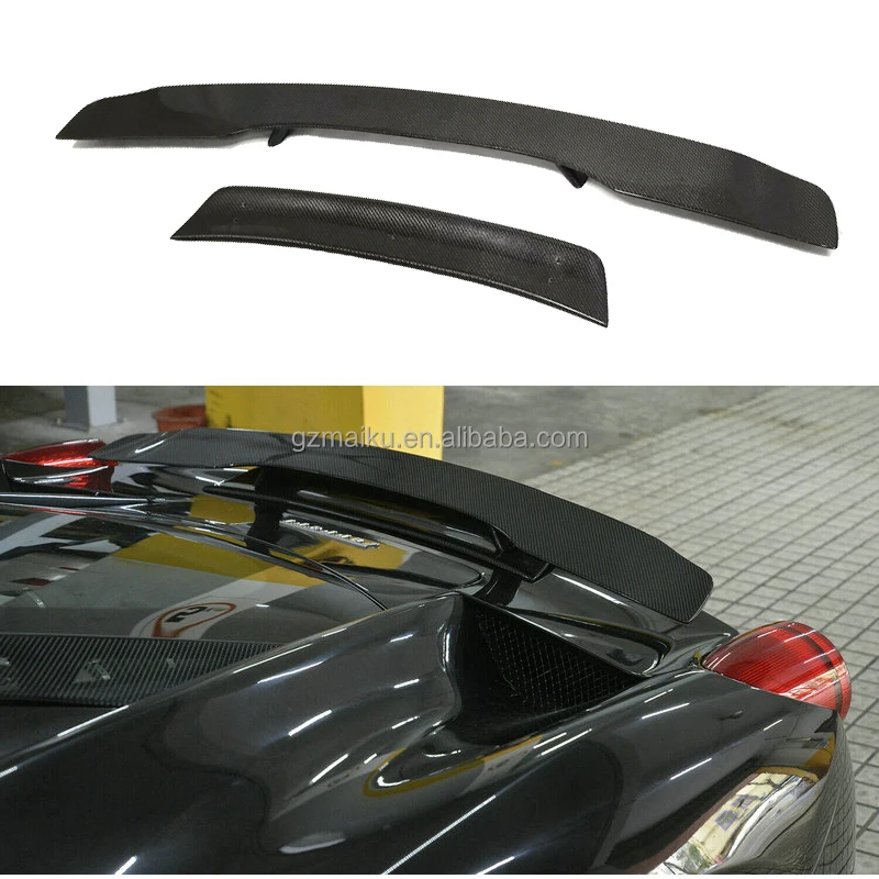 

Double style carbon fiber rear spoiler tail rear trunk spoiler wing carbon fiber style is suitable for ferrari F458