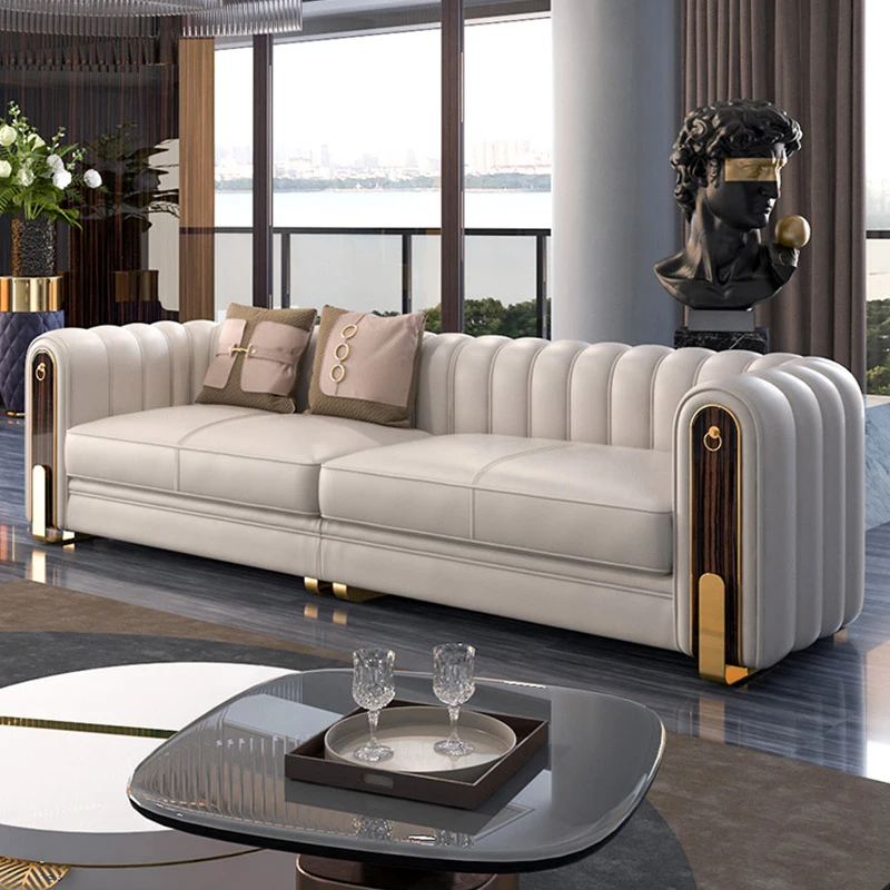 

Modern Sofa White Modern Leather Furniture Italian Luxury Sofa Factory Supply