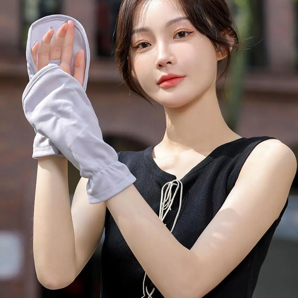 Summer UV Protection Sunscreen Gloves Breathable Thin Gloves Gloves Women Summer Sleeve Outdoor Glove Lady Sports Cycling W6G6