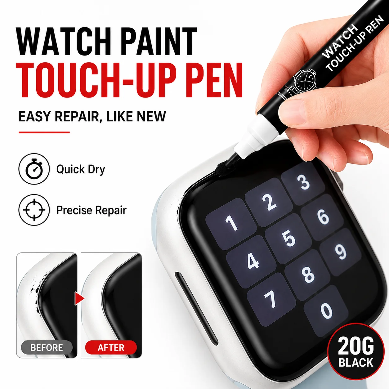 Watch Touch Up Paint Pen Scratch Repair Pen For Smartwatch Phone Camera Metal Surface Paint Restoration
