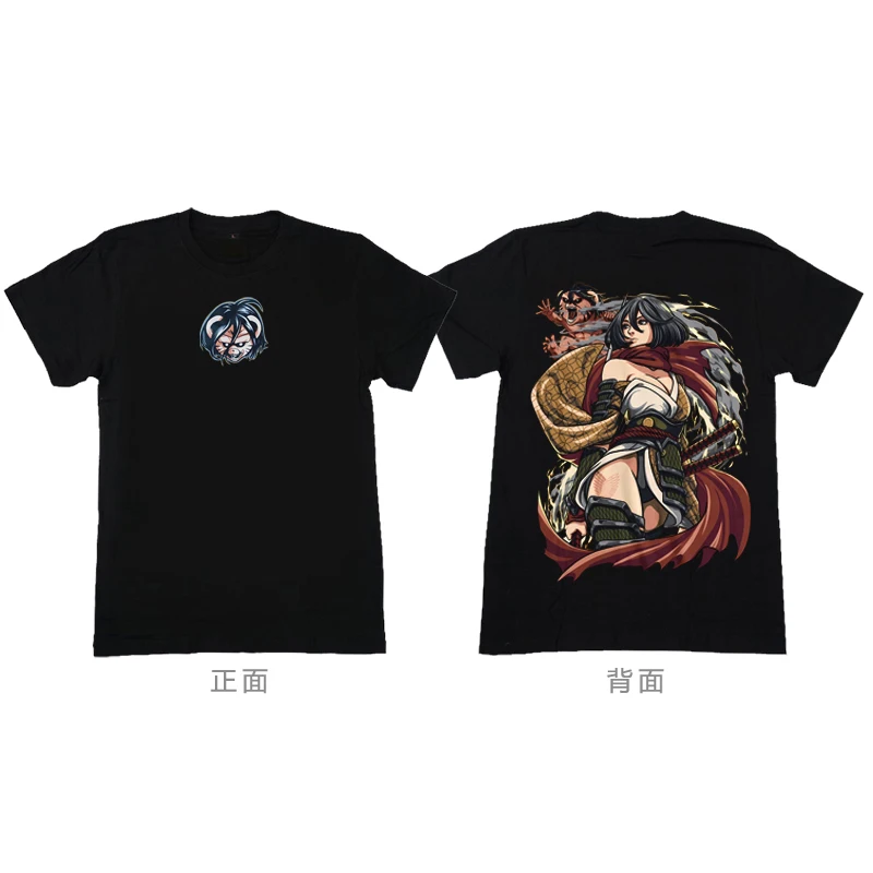Summer 2025 Mikasa Akerman Attack on Titan Men's and Women's Short-sleeved Round-neck Anime Print T-shirts