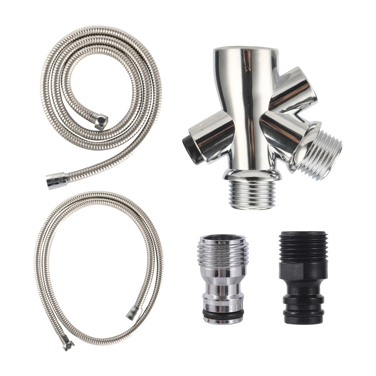 3-Way Tap didiver1/2 "Female Thread Inlet 1/2" Male Thread 2-Outlet pemisah air rumah kamar mandi Shower adaptor terpisah