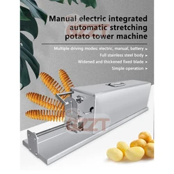 Gzzt Automatische Stretching Aardappel Toren Machine Tornado Aardappel Snijmachine Roterende Chip Aardappel Toren Maker 40/50/60Cm 110V-220V