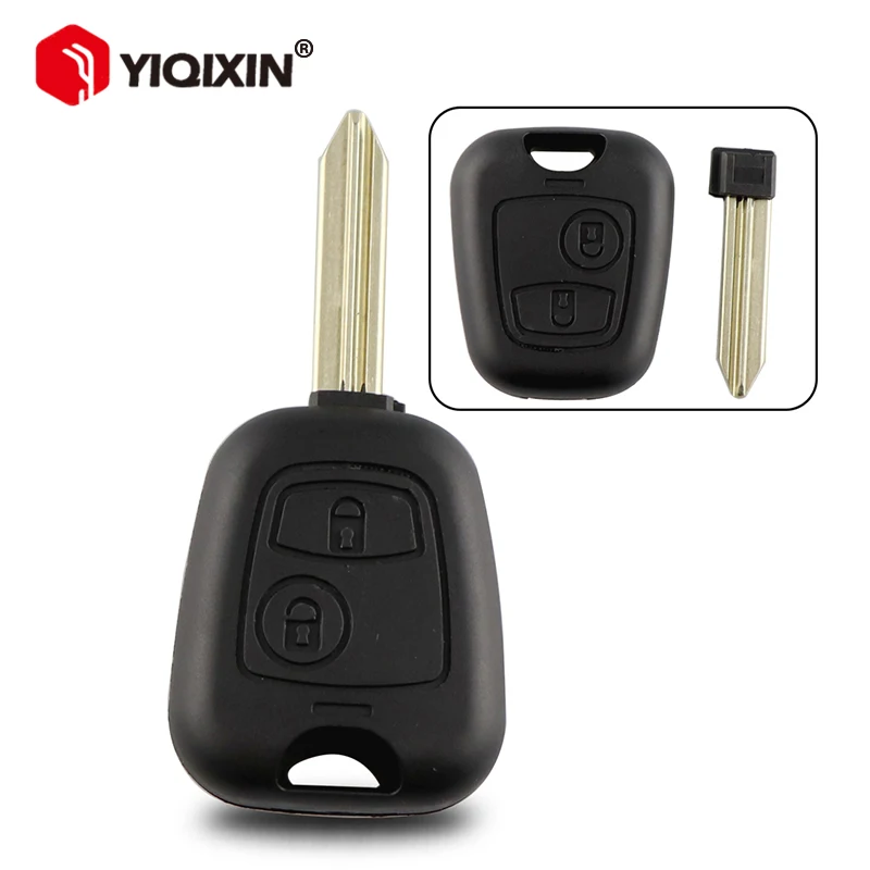 YIQIXIN-mando a distancia para llave de coche, 2 botones, para Citroen C1, C2, C3, Saxo, Xsara, Picasso, Berlingo