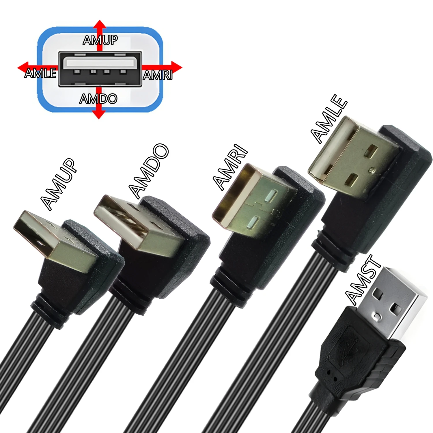 Cable de sincronización de datos USB 2.0 a Mini USB 90 °   Codo en ángulo 5 pines B macho a macho 0,5 m 0,3 m 1m Cable de carga para cámara MP3