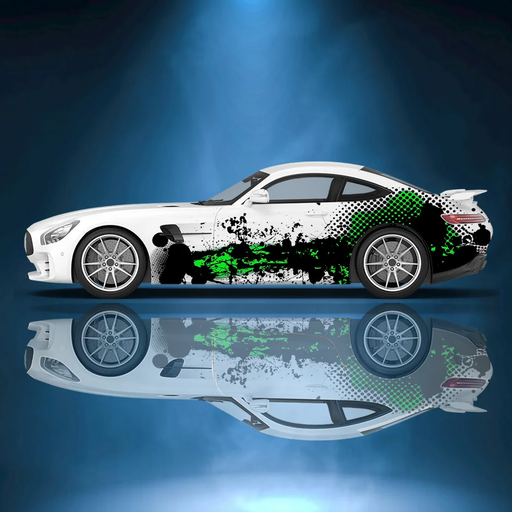 

Line Splatter Graffiti Car Side Sticker Vinyl Self-adhesive Paper Motorsport Paint Decal Suitable for Car Truck Suv Decoration