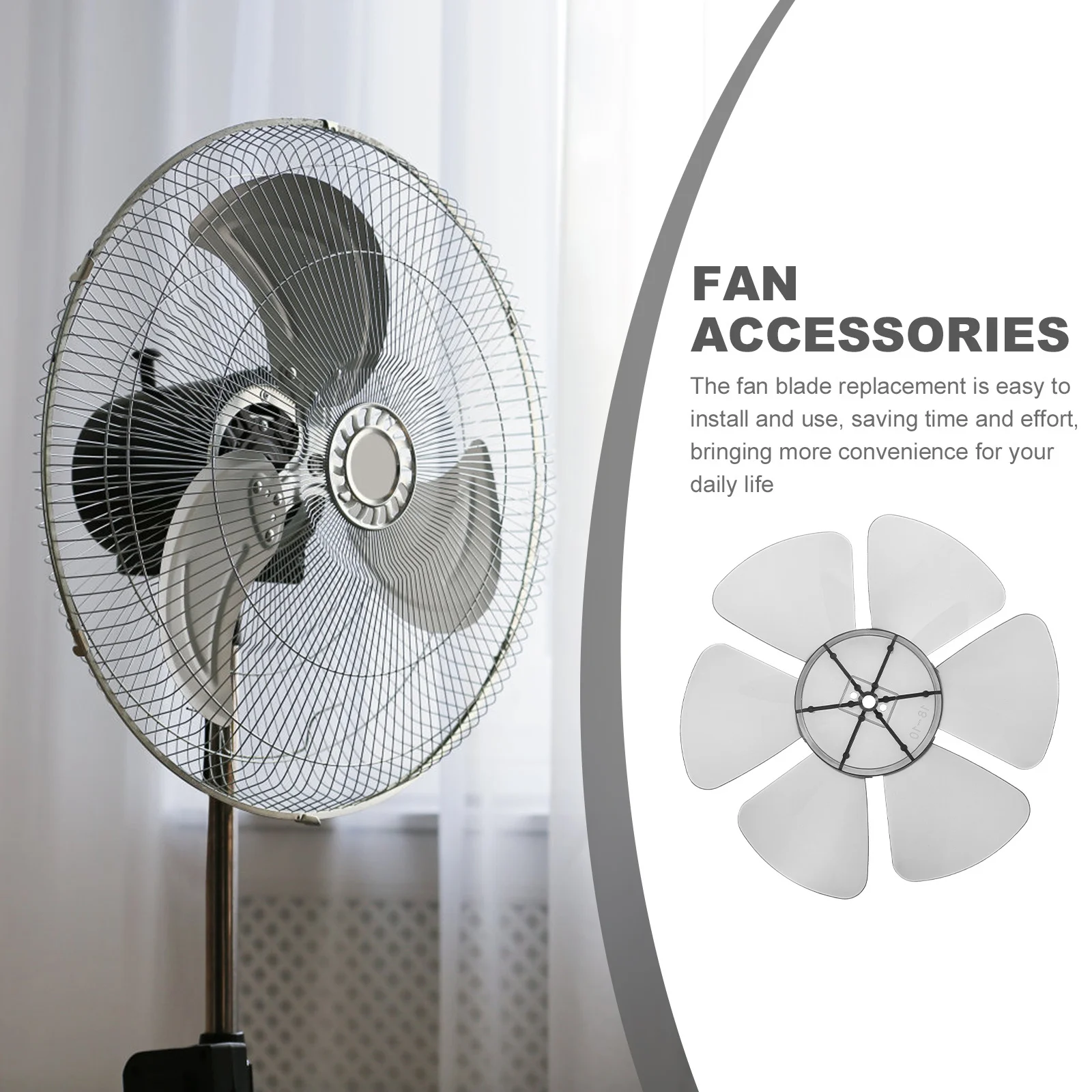 

1pc Electric Blades For Standing Pedestal Floor Table Fan Replacement Plastic Indoor Fan Accessories Low Noise High Airflow
