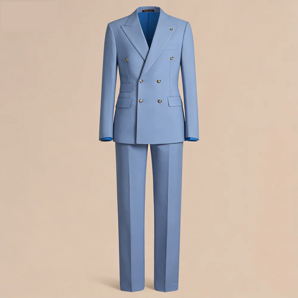 

2-Piece Solid Men's Wedding Tuxedo Formal Groomsmen Smoking Suit for Graduation Party Men's Fashion Ensemble M