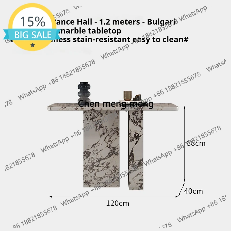 L07 Luxury Carrara Marble Console Table - French Style Entryway Hall Table & Console Table，Custom White Marble Wall Table