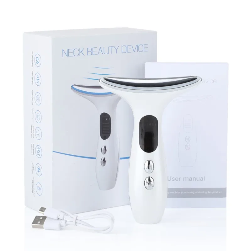 EMS Face Massage Face Slimmer, removedor de queixo duplo, linha V, queixo levantar, 3 cores LED dispositivos, anti-rugas, EMS