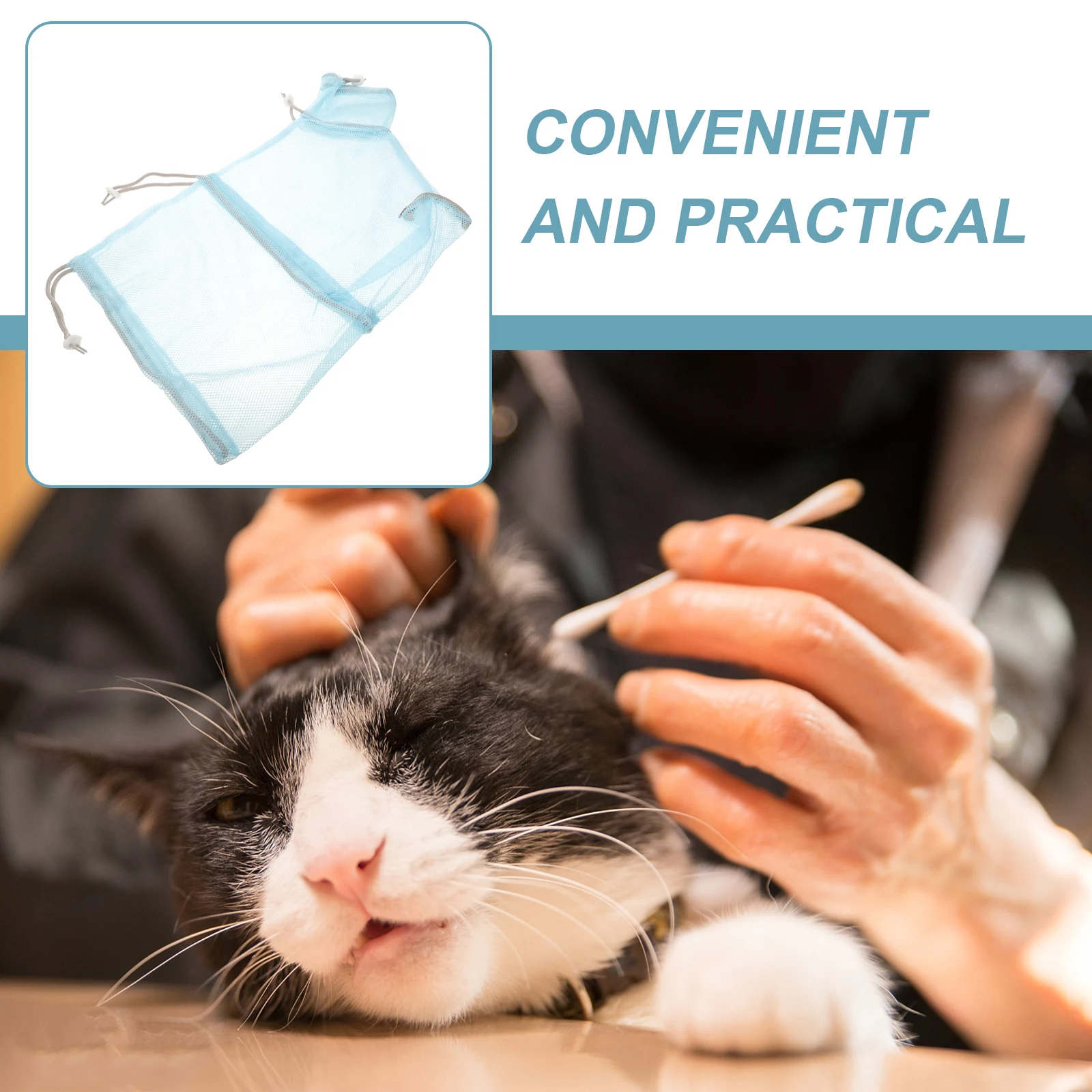 

Washing Cat Hanging Bath Nail Trimming Polyester Pet Showering Nail Trimming Bag Adjustable SizeCat GroomingBath