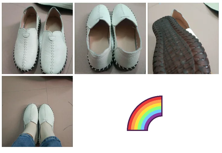 Echtleder-Sandalen mit Ausschnitten für Damen, weiße Ballerinas, Damen-Slip-On-Loafer, Damen-Krankenhaus, bequeme Krankenschwesterschuhe, flache Mutter-Sandale – Detail 10