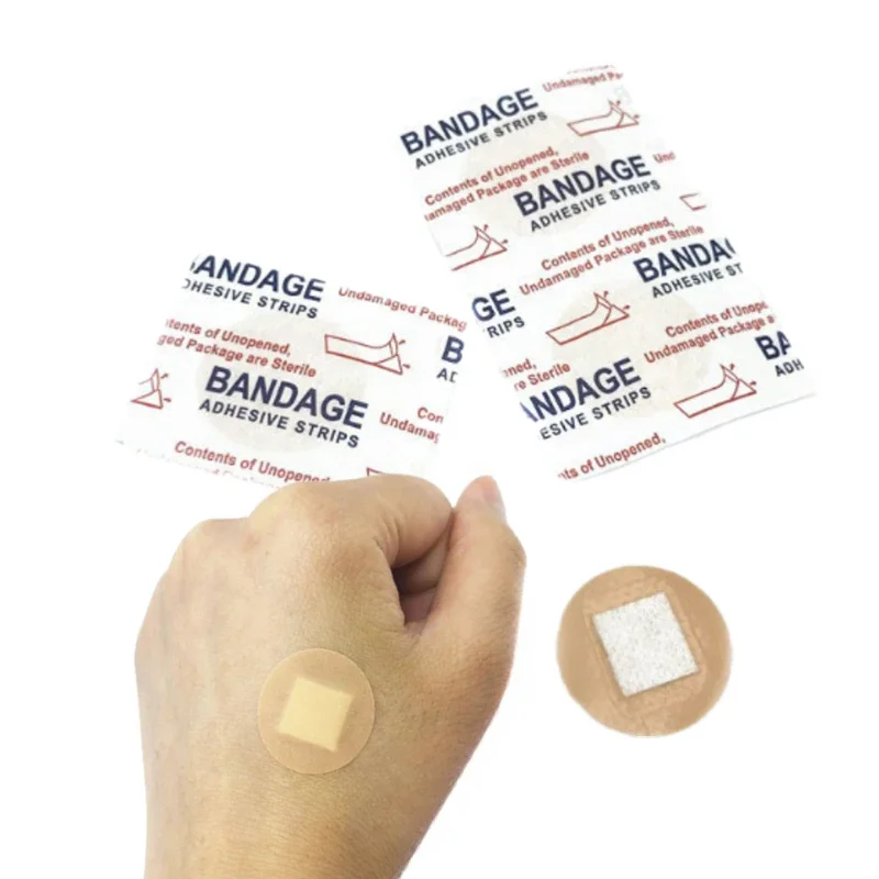 50pcs/set Round Band Aid Breathable Vaccination Wound Patch First Aid Dressing Plasters PE Circle Adhesive Woundplast Tape