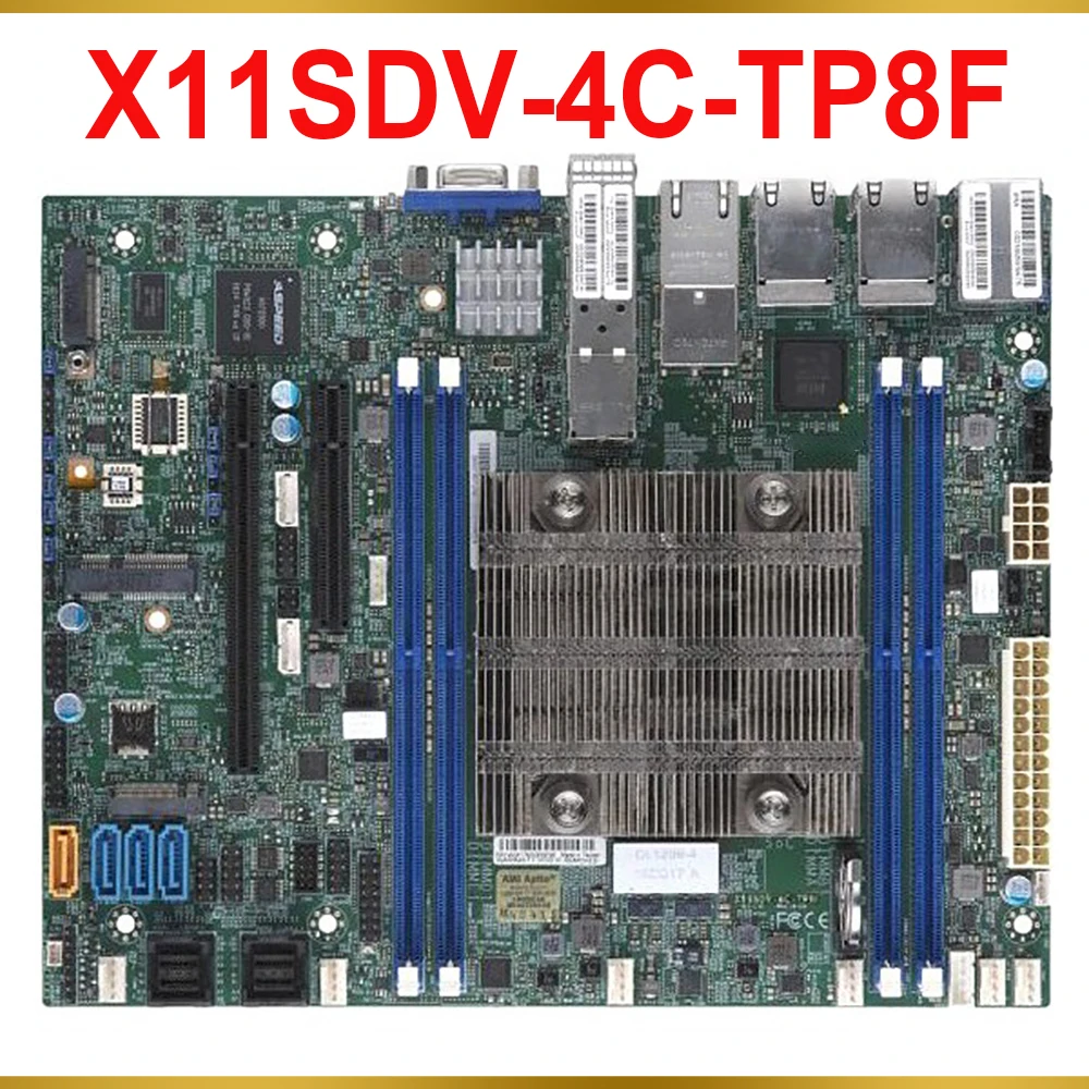 New Xeon Processor D-2123IT DDR4-2133MHz Flex ATX 4*SATA3 Port For Supermicro Motherboard X11SDV-4C-TP8F