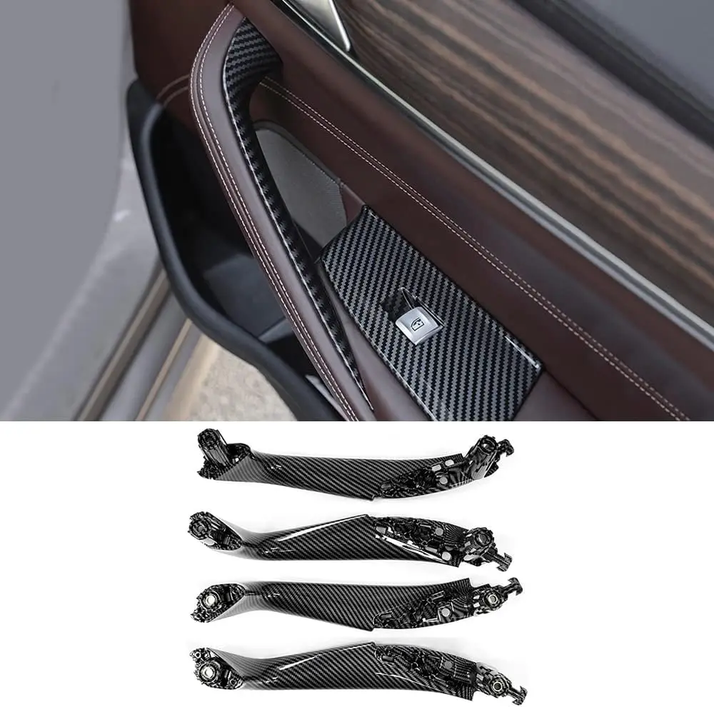 

G30 Car Door Handle For BMW 5 Series G30 2017-2022 Interior Door Handles 520i 530e 530i 540i 540d 550i (Carbon Fiber Color)