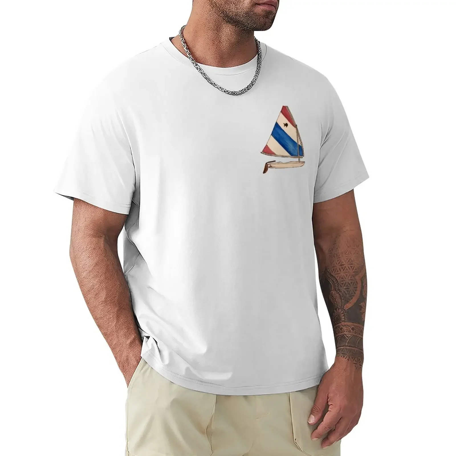 Sunfish Sailboat Red White and Blue T-Shirt blanks new edition sublime Men's t-shirts