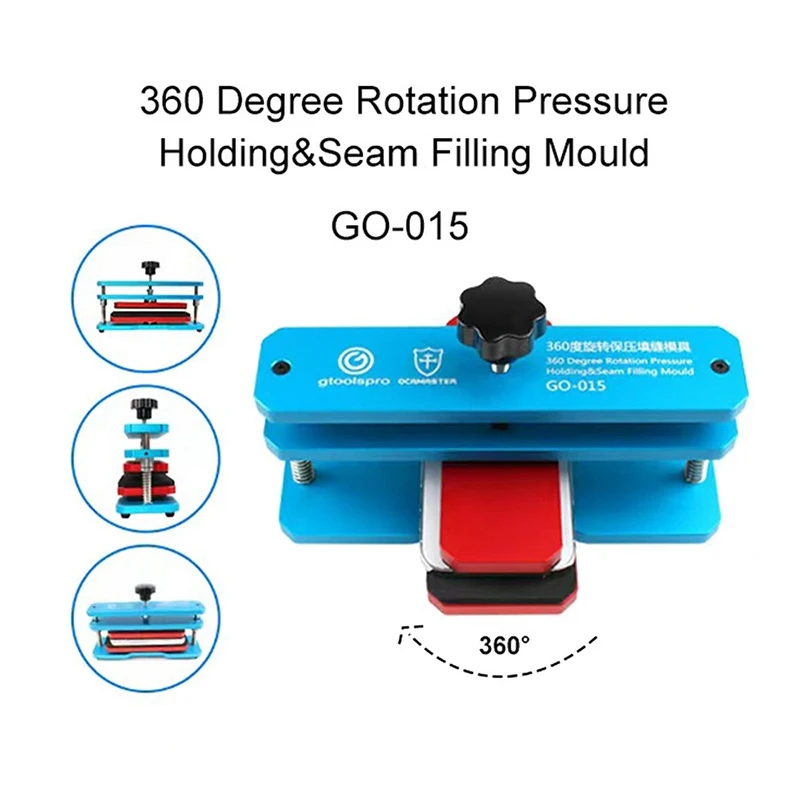 

Gtoolspro GO-015 360° Rotation Pressure Holding & Seam Filling Mold For Phone LCD Screen Back Cover Rear Glass Replacement Clamp