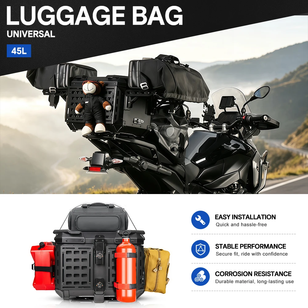 Multifunctional Expandable Top Case Multi‑External Mount Hard Storage Box Large Capacity Trunk For Long Moto Tour Accessories