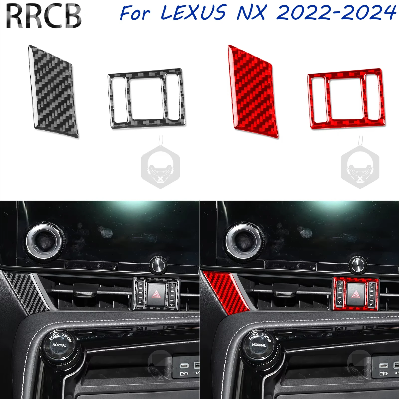 

For Lexus NX 250 350H 450H 2022-2024 Carbon Fiber Center Console Warning Light Car Interior Accessories Decorative Cover Sticker