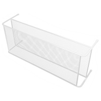 1 White Stand Metal Computer Screen Riser Wrought Iron Metal Stand Office Desk Laptop Elevator Mesh Storage Shelf
