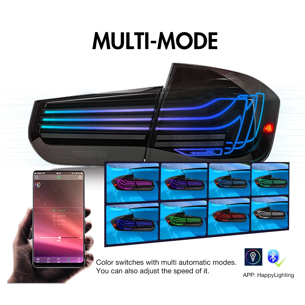 عالية الجودة 1 زوج الذيل مجموعة الإضاءة لسيارات BMW 3 سلسلة 2013 2014 2015 2016 2017 2018 RGB الفرامل الخلفية ضوء الذيل مصباح #5