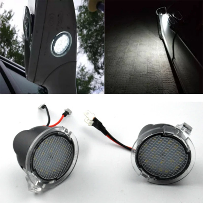 2x Car LED Side Mirror Puddle Light Built-in CAN-bus Controller Replacement Part Accessories For Ford Ranger 2015~2017