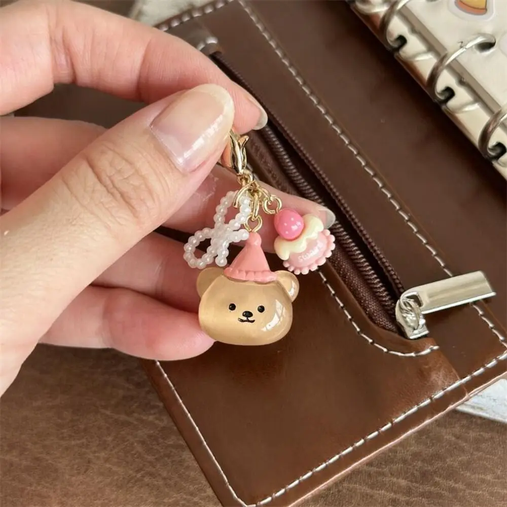 Funny Cake Bear Keychain Dog Star Cartoon Key Chains Cat Headphone Pendant Bag Pendant Small Gifts