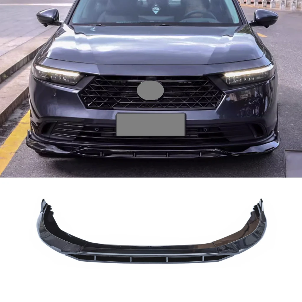 

Front Bumper Spoiler Lip Lower Body Kit Diffuser Splitter Tuning Guard For Honda Accord 11Gen 2023-2024 ABS Glossy Black