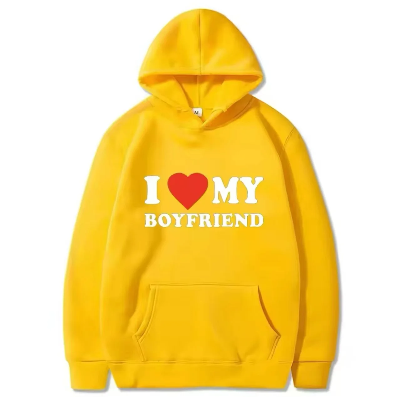 I Love My Boyfriend I love my boyfriend letter printed hoodie Sport Harajuku men and women casual couple matching hoodie