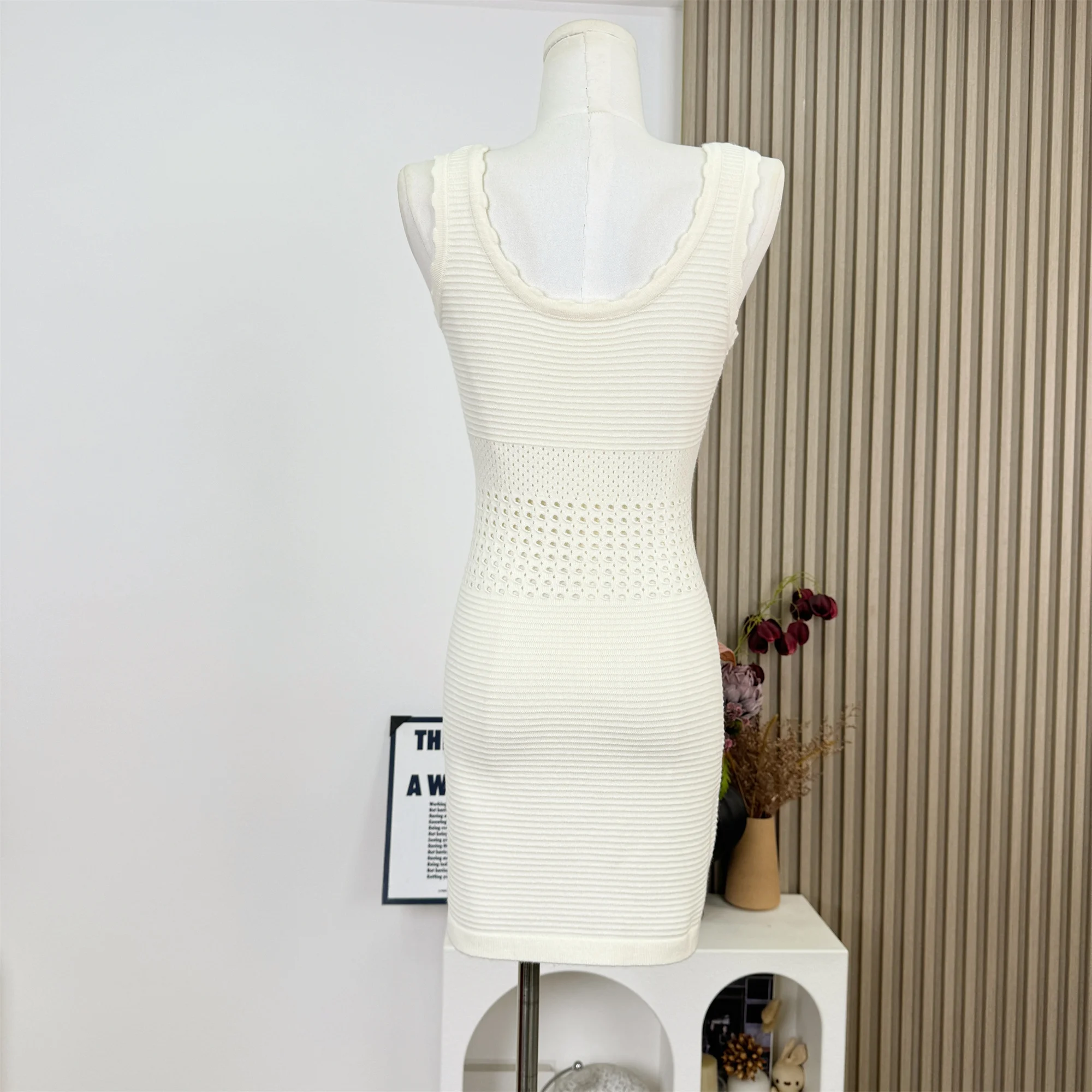 Sexy Sparkling Hollow out Knitted Mini Dress Elegant Strapless Empire Waist Women's Summer New Arrival Vestidos N875