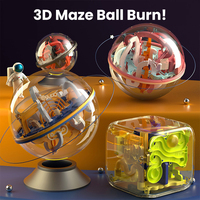 3D Puzzle Ball Maze Toy Children Challenge Obstacle Game Labyrinth Ball 3D Maze Montessori Puzzle Balance Traine Clearance Game