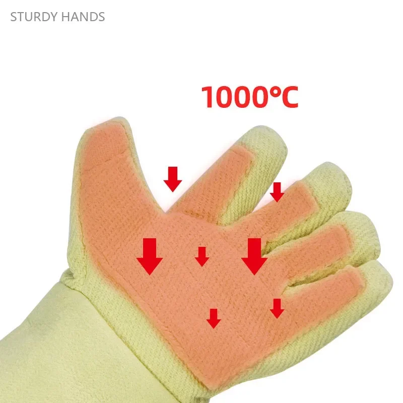 1pair High Temperature Gloves 1000 °industrial Oven Gloves Fireproof, Thickened Thermal Insulation Protective Work