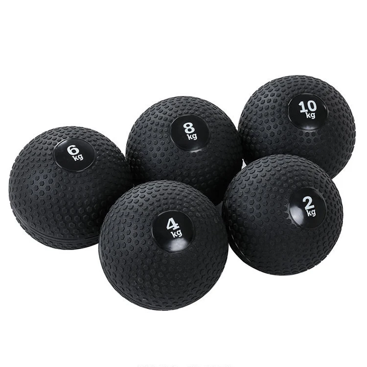 Pelota de fitness ponderada llena de arena duradera, rueda de PVC, pelota de salamiento para ejercicio de fuerza