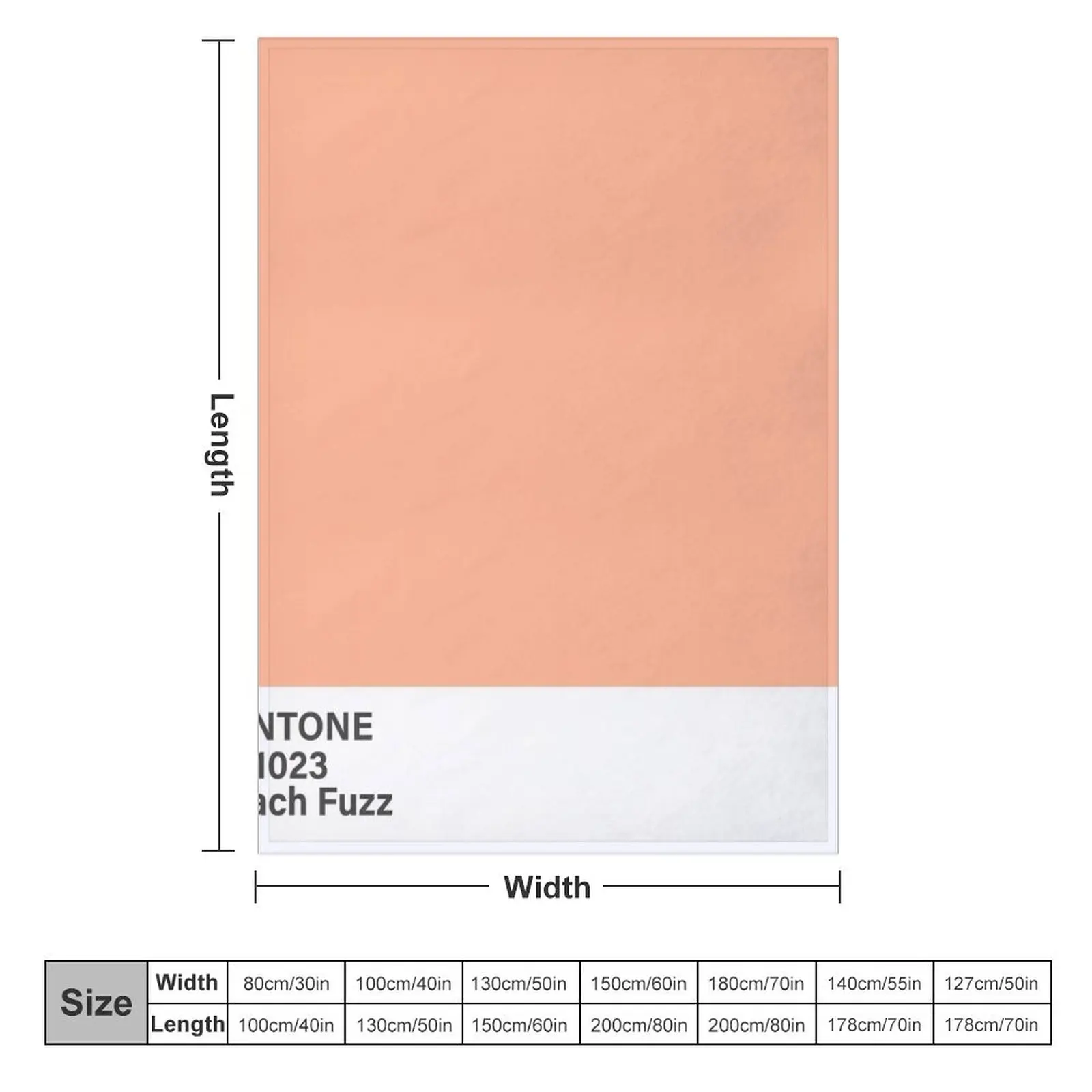 pantone 13-1023 Peach Fuzz，PANTONE Color of the Year 2024 Throw Blanket Weighted Thermal Soft Big Fashion Sofas Blankets