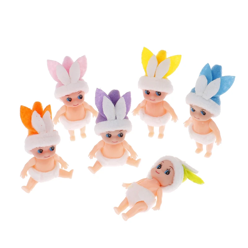 1PC Cute Mini Easter Doll 9CM Easter Elf Doll Baby Elves Doll Movable Arm Leg Doll Toy Easter Rabbit Doll For Children Kids