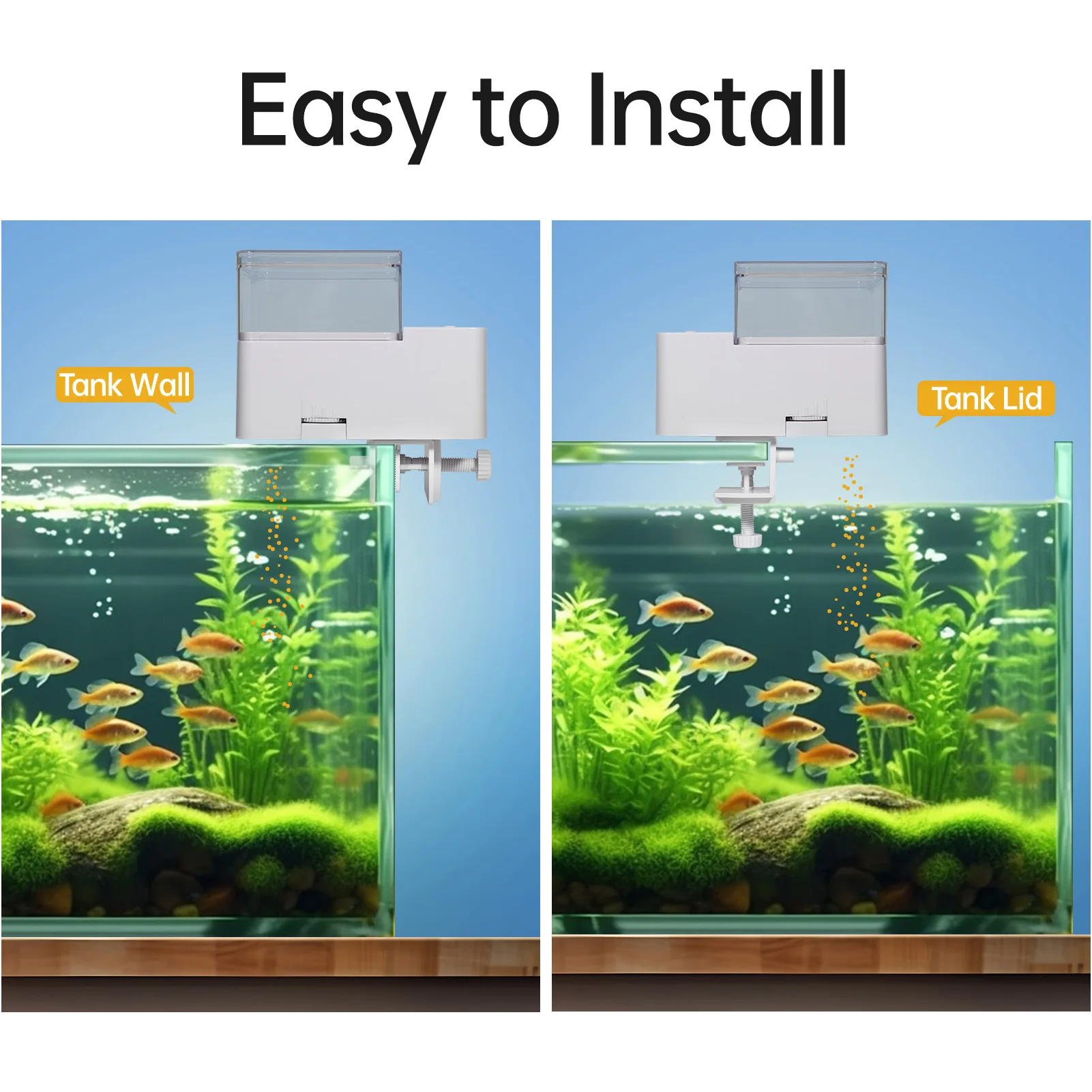 Automatic Fish Feeder 500ml Tank Auto Fish Food Dispenser Timer Feeder Manual Adjustable Outlet for Fish Turtle Food Aquarium