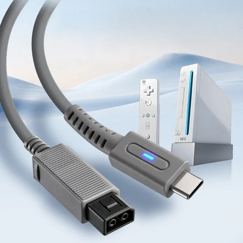 Adapter USB typu C o długości 1,8 m do konsoli Nintendo Wii ze wskaźnikiem LED — zdjęcie produktu 3
