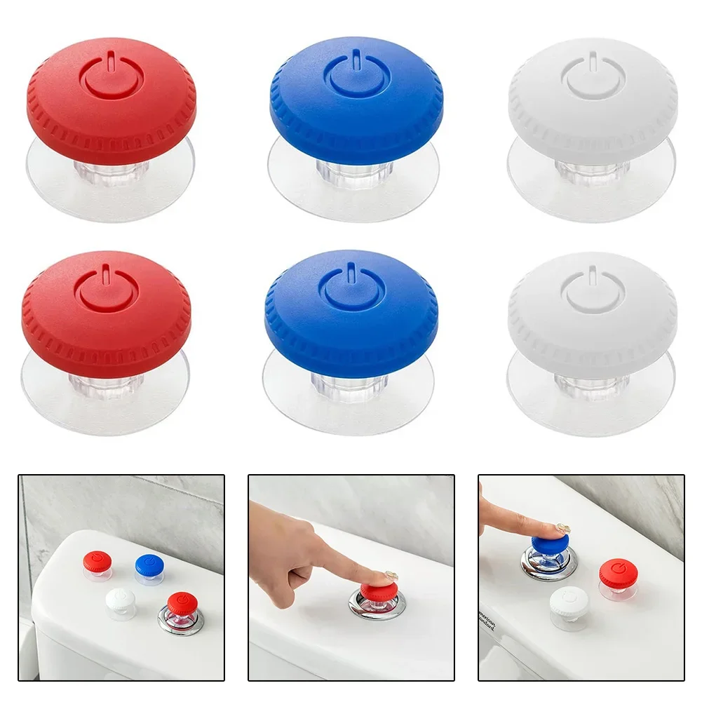 6 PCS Toilet Flush Button Tools Round Toilet Tank Button Aid Top Push Button For Flusher Toilet Bathroom Water Tank Push Switch