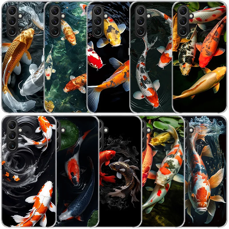 High End Ornamental Fish and Koi Carp Clear Phone For Samsung Galaxy A52S A42 A32 A22 A12 A02S A70 A50 A40 A30 A20 A20E A71 A51