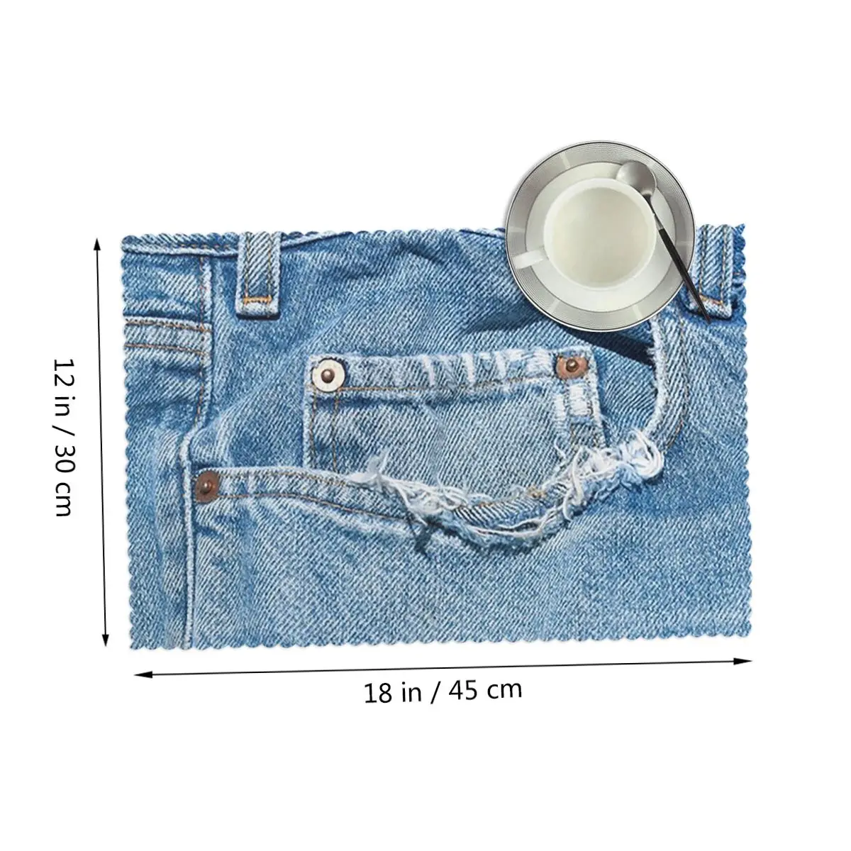 Photograph Of Old Jeans ONLY - Not Real Placemat Washable Plate Mat for Dining Table Bowl Coaster Home Decor Absorbent Mats